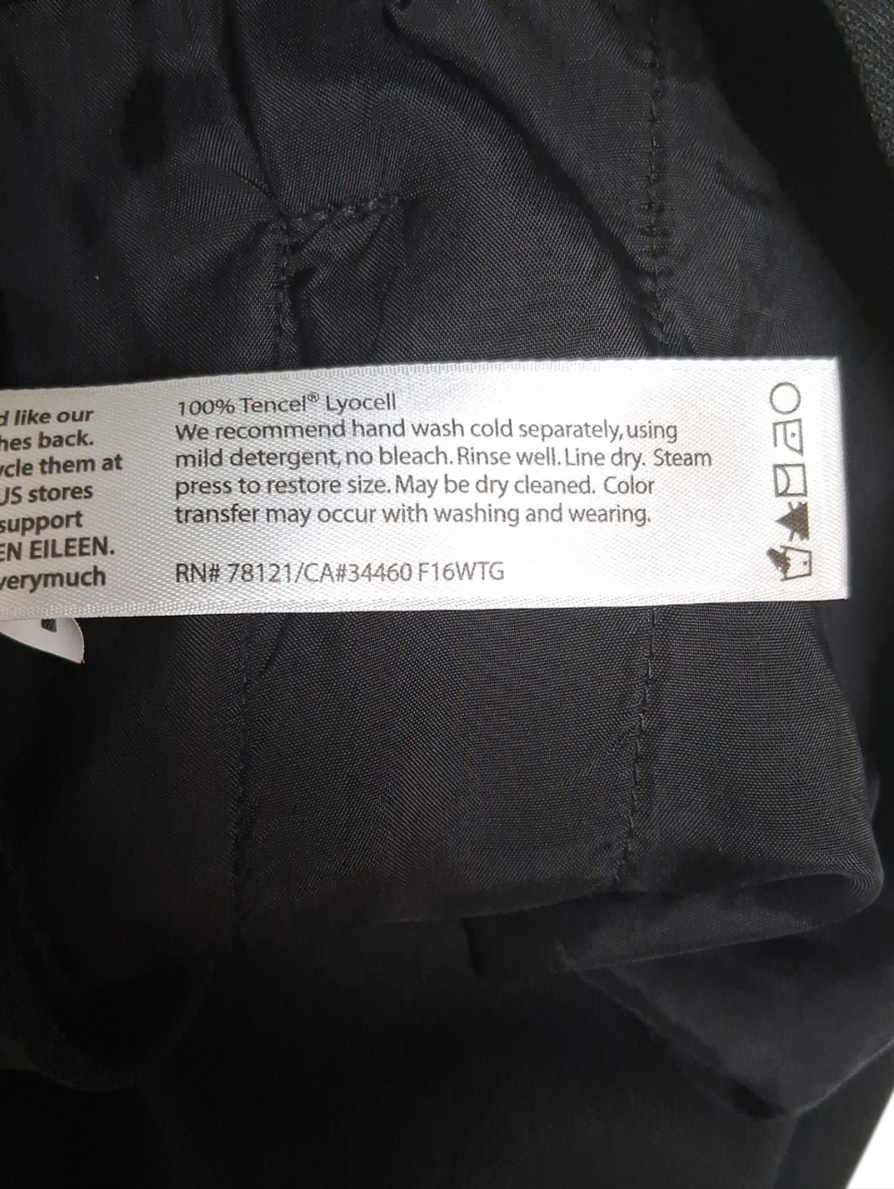 Eileen Fisher Black Textured  Lyocell Trousers S/P - Picture 4 of 4